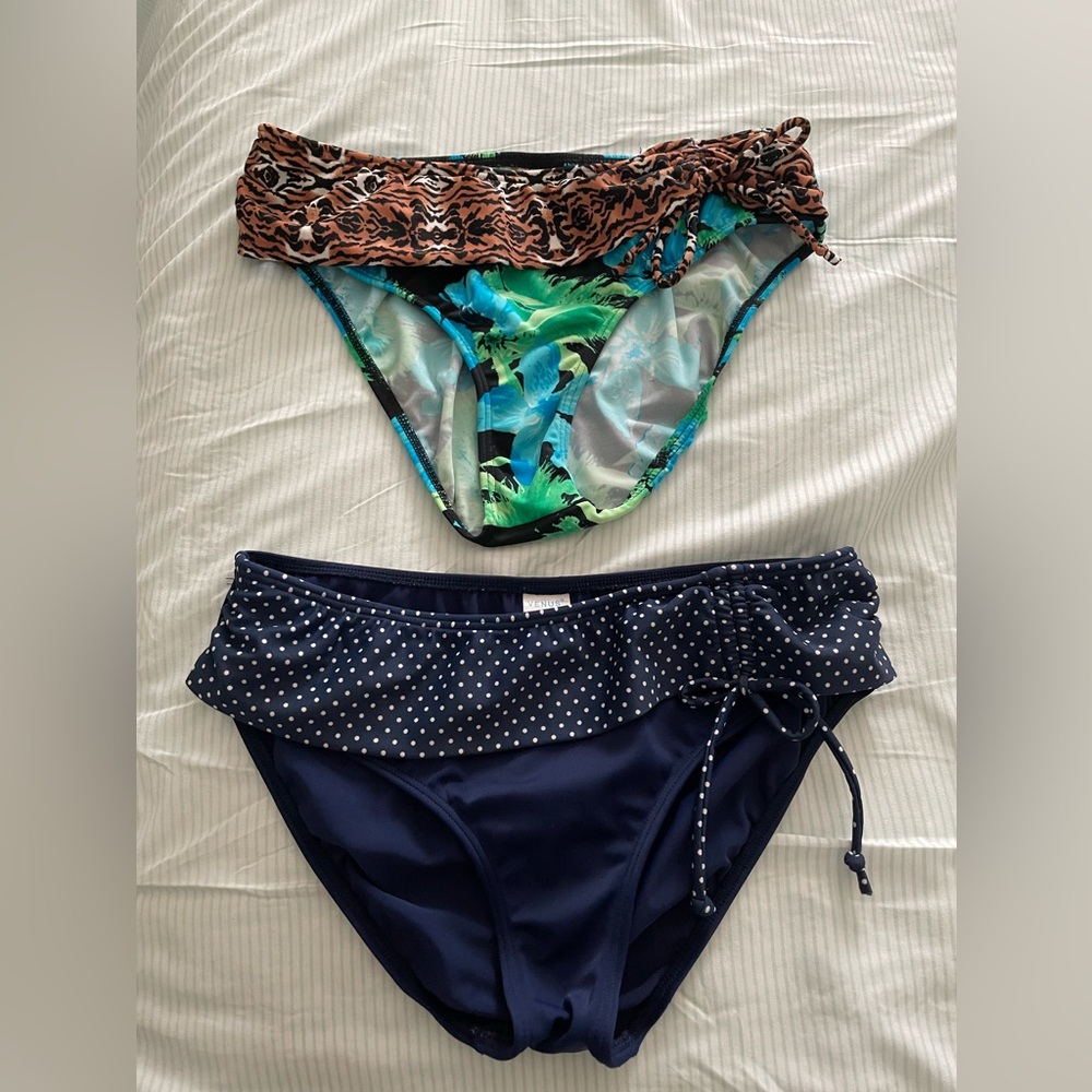 Venus Bikini Bottoms both size 8, moderate cut backs, like new